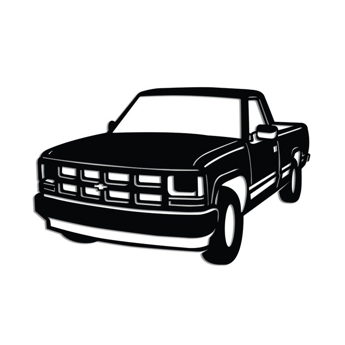 Wallity Chevrolet C-K (1994 - 1996) Escultura de pared de metal negra Wallity Chevrolet C-K (1994 - 1996) Escultura de pared de metal negra